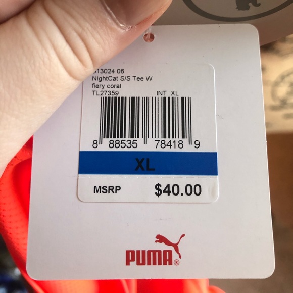 NWT Puma Nightcat Reflective Orange Running Shirt - Picture 4 of 4
